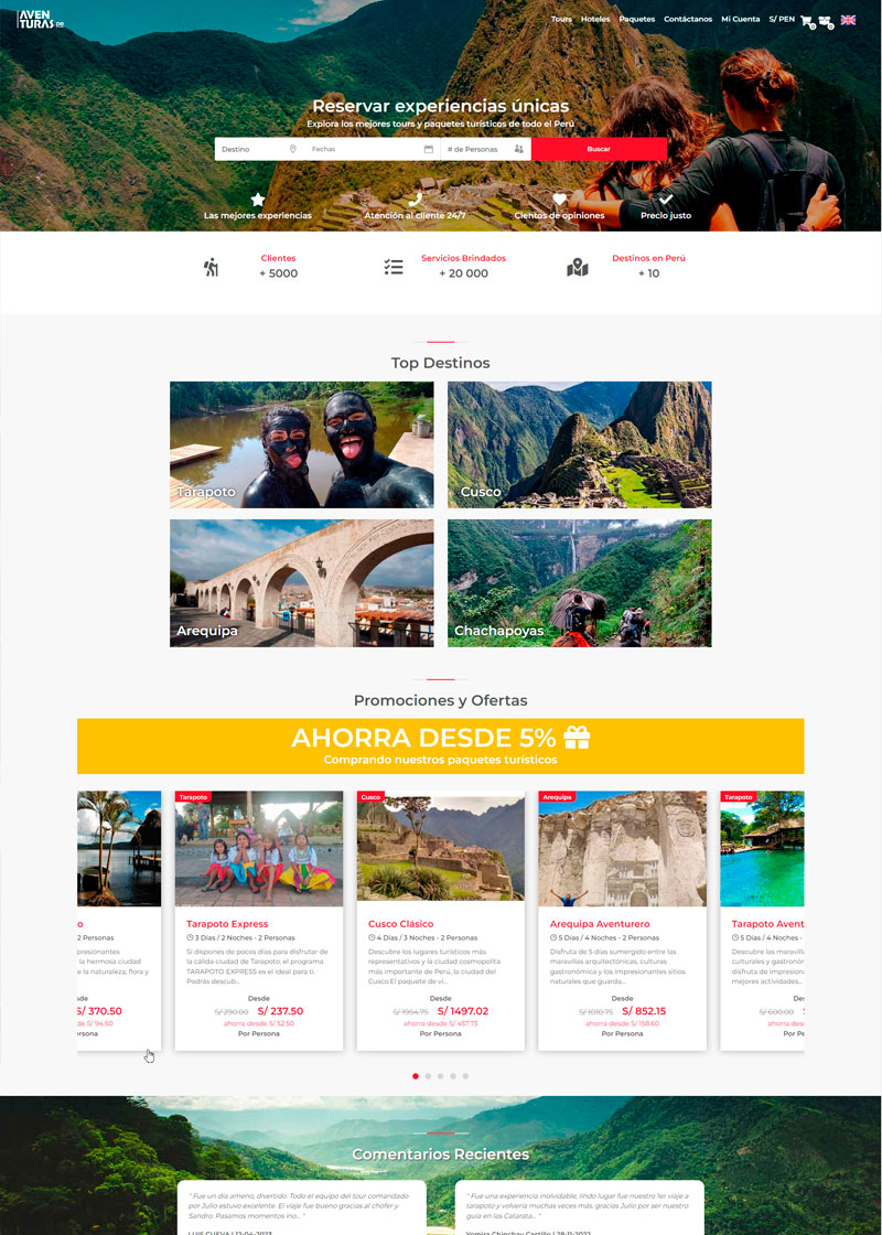 Aventuras.pe Web de Tourismo vivencial